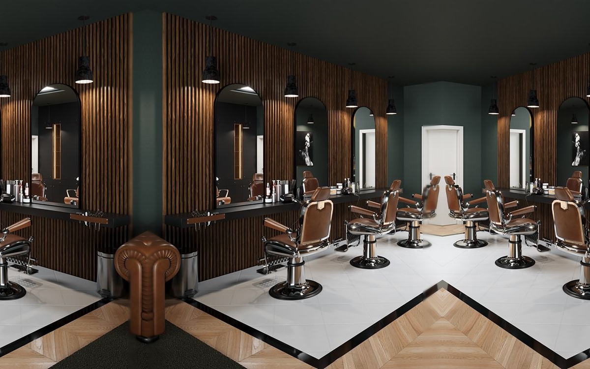 A well-equipped shop with multiple chairs — evaluate the space before you sign any barber chair rental agreement.